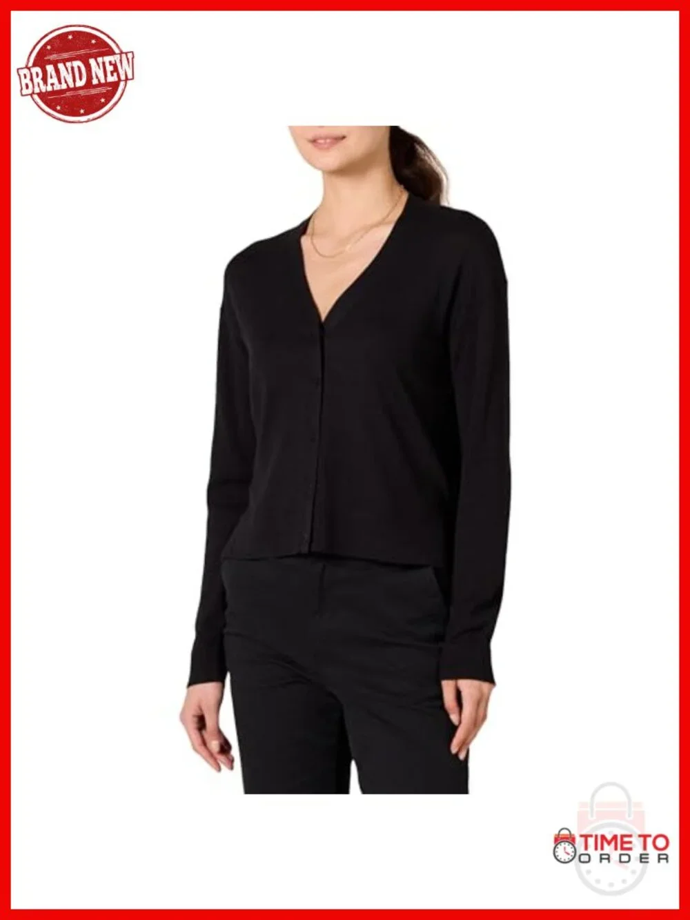 Cotton Blend Lightweight Cropped Relaxed Fit Cardigan with Button Front